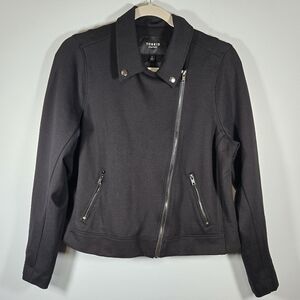 NWT Torrid Black Ponte Moto Jacket Premium‎ Zip Front Womens Size 0 (L / 12)